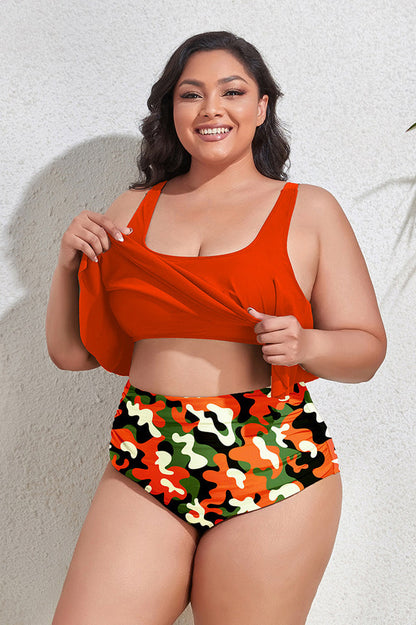 (L-4XL) Floral High Waist Bikini Set | Dress In Beauty