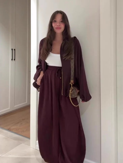 Womens Brown Suits – Designer Pant Suits for Women, Chocolate Brown Two Piece Set, Going Out Pant Set - Seldom Seen Styles