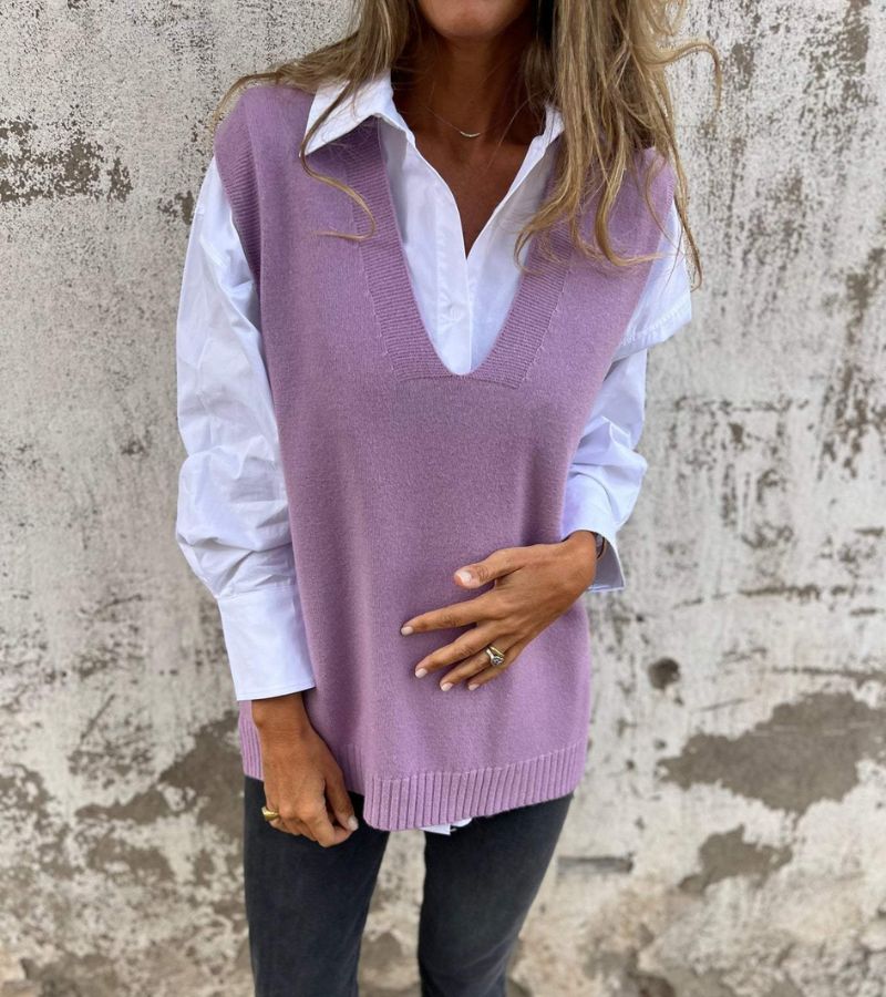 Olga | Gilet in Maglia Con Scollo a V