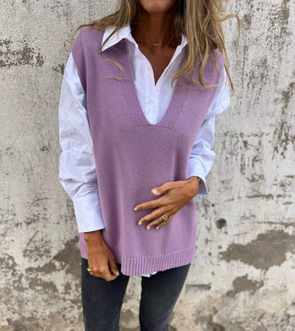 Olga | Gilet in Maglia Con Scollo a V