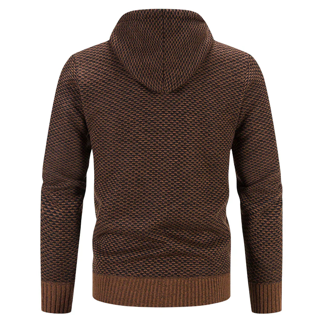 Men's Fleece Clothes Knit Cardigan Jumper Hooded Jackets Brown Sweaters Warm Harajuku Coat
