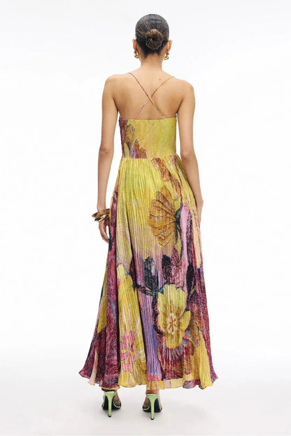 Kiara Multicolored Ikat Print Maxi Dress - Seldom Seen Styles