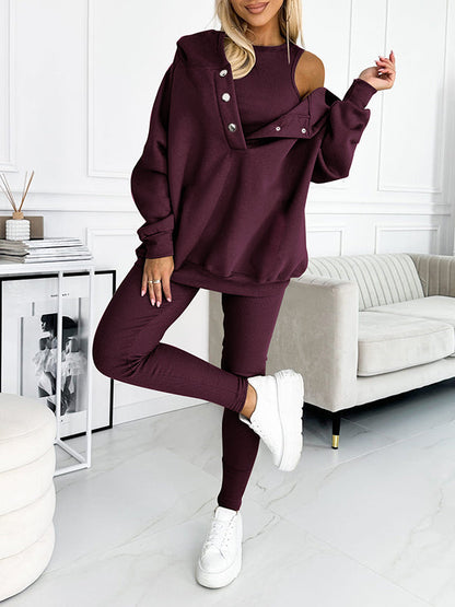 Hooded Casual and Comfortable Sweatshirt Suit - Seldom Seen Styles