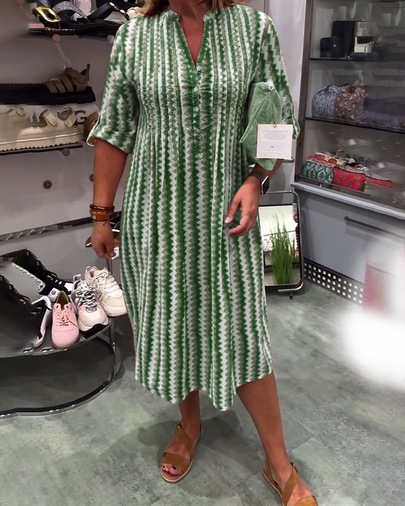 Shirt Dresses for Women Casual Long Sleeve Button Down Loose Striped Cotton Maxi Shirt Dress - Seldom Seen Styles