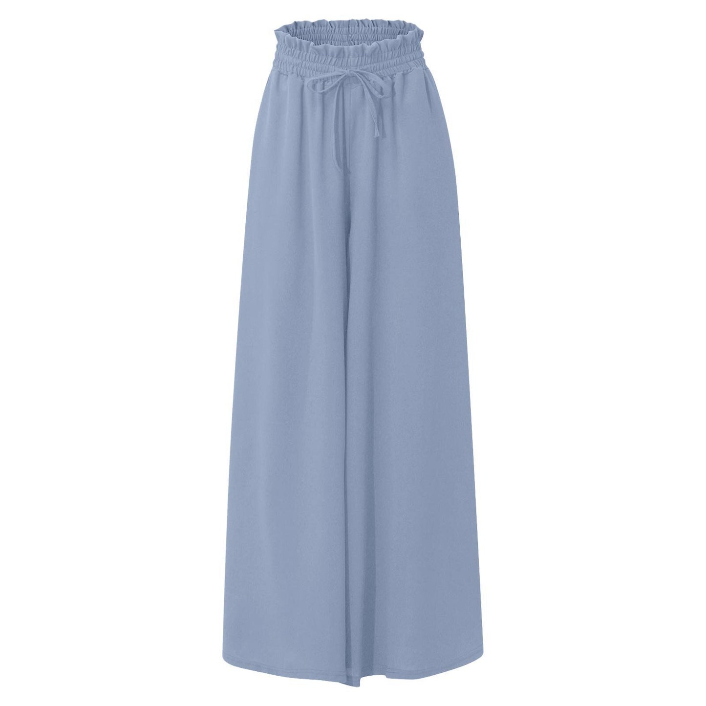 Womens Plus Size Wide Leg Pants Casual Elastic High Waist Flowy Pants Drawstring Palazzo Pants with Pockets - Seldom Seen Styles