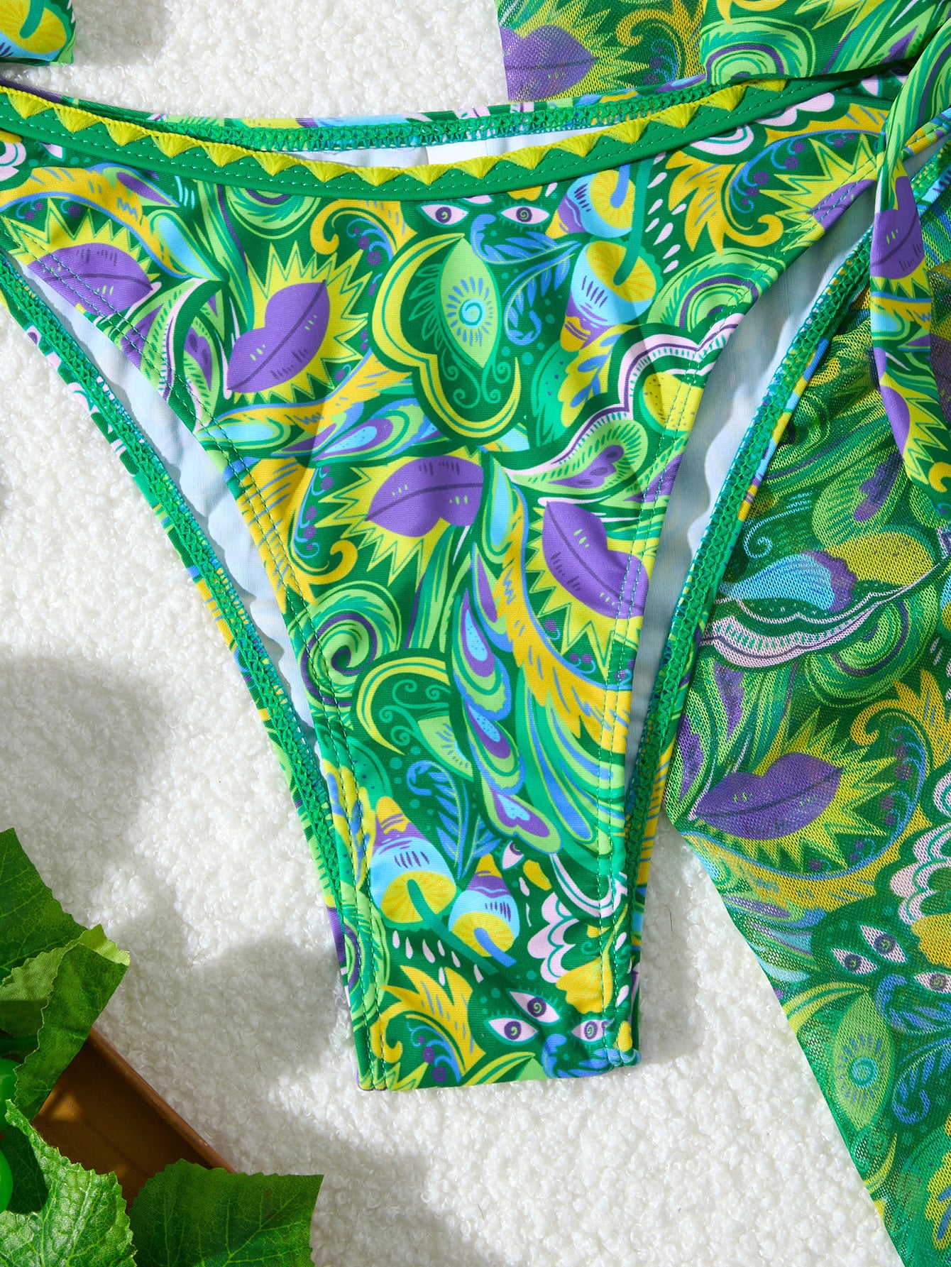 Women's Bikini Sets 2 Piece Halter Triangle Allover Print Swimsuit Set Boho Knot Side Bathing Suit Set