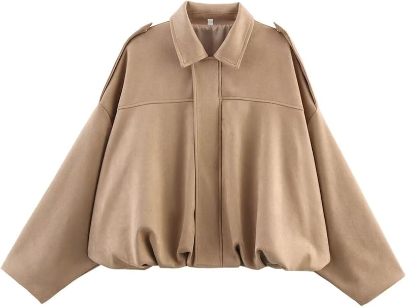 Women's Faux Suede Bomber Jacket Spring Lapel Pilot Coat Casual Oversized Long Sleeves Trendy Streetwear Outerwear - Seldom Seen Styles