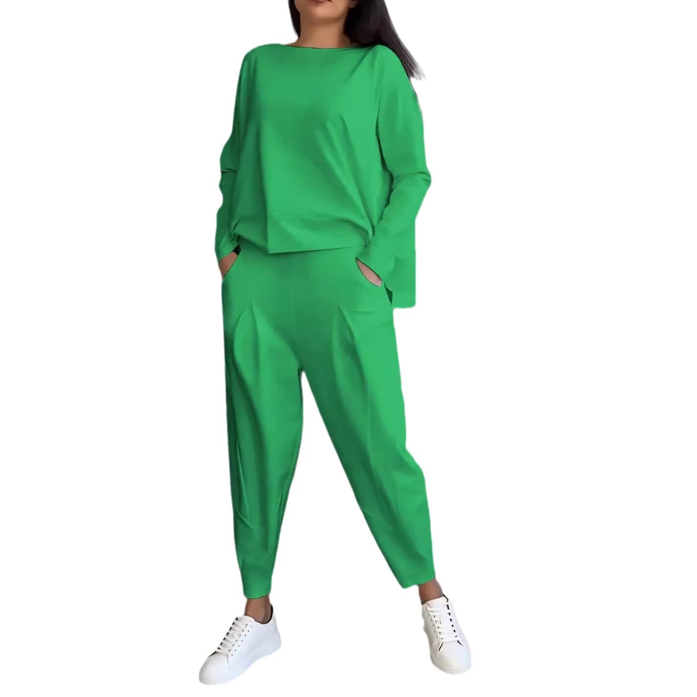 Womens 2 Piece Outfits Fall Solid Color Sweatsuits Sets Active Crewneck Going Out Sweat Suits Rompers Lounge Sets - Seldom Seen Styles