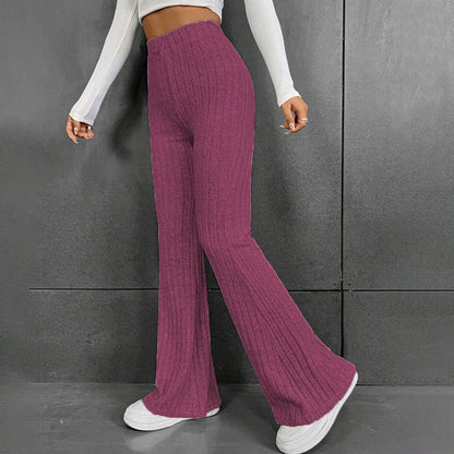 Women Flare Leggings Yoga Pants High-Waisted Casual Lounge Pants Ribbed Comfy Leggings