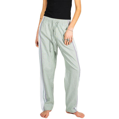 Women's Baggy Wide Leg Pants Casual Drawstring Elastic Waisted Contrast Color Workout Y2K Track Pants - Seldom Seen Styles