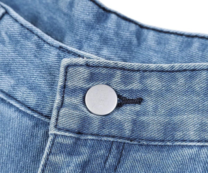 Women's 2025 Wide Leg Jeans Distress Mid Waist Denim Pants Vintage Y2K Trousers