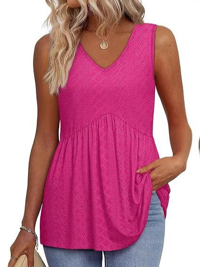 Womens Tank Tops 2025 Flowy Peplum Tops for Women Dressy Sleeveless V Neck Babydoll Tank Tops - Seldom Seen Styles