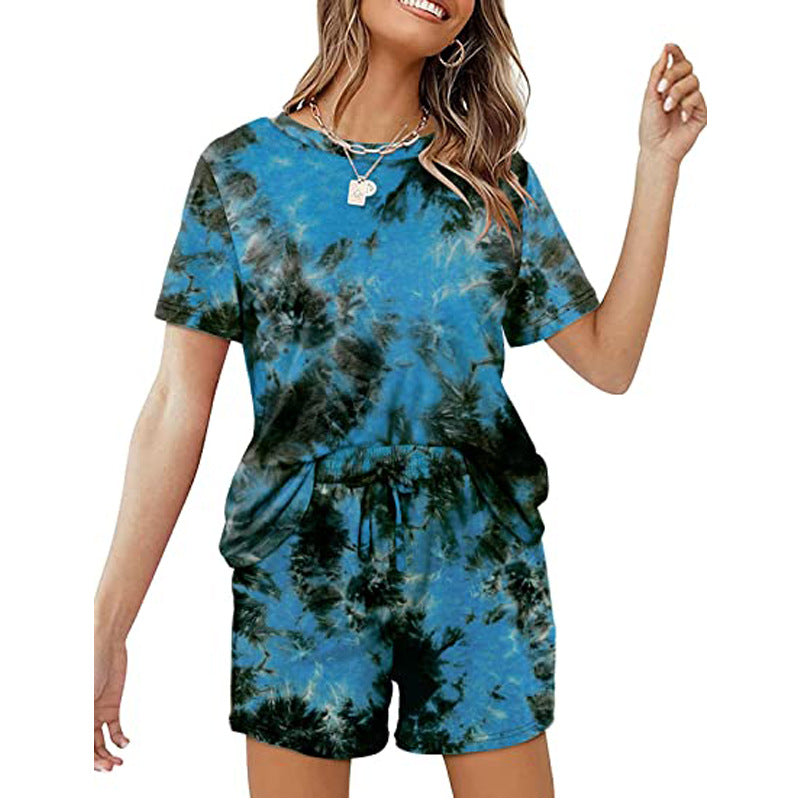 2025Summer New Women's Two-Piece Set Solid Color Short Sleeve T Casual T-shirt and Shorts Set for Women