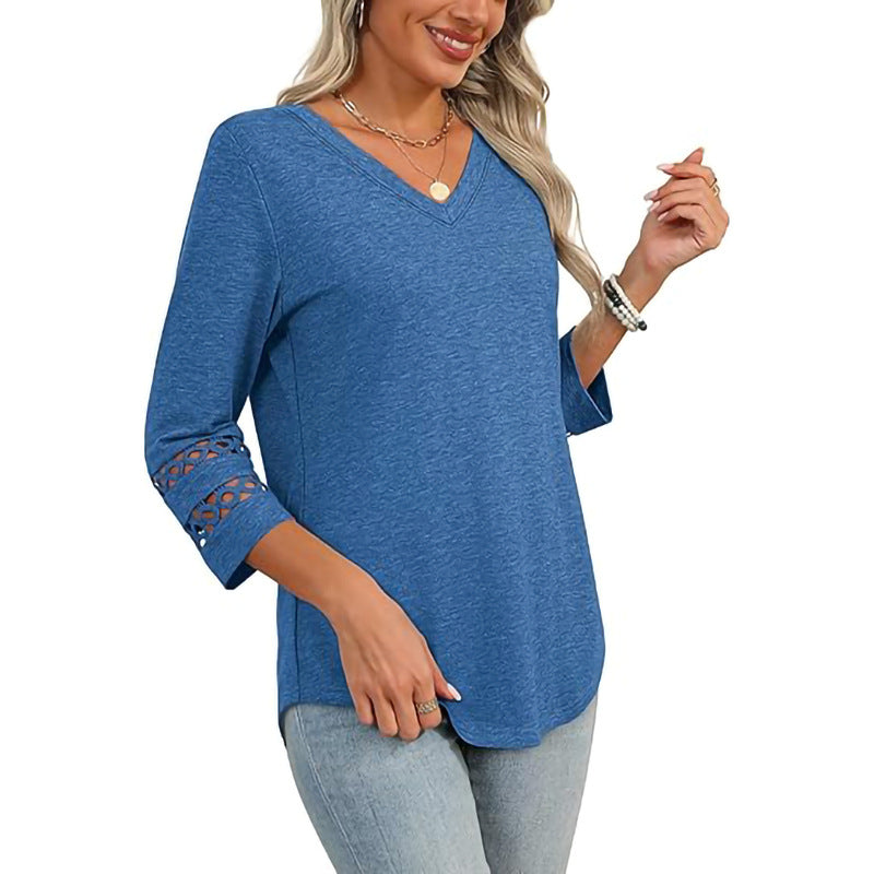 3/4 Length Sleeve Womens Tops Dressy Casual Blouses for Women 2025 Trendy V Neck T Shirts Summer Clothes - Seldom Seen Styles