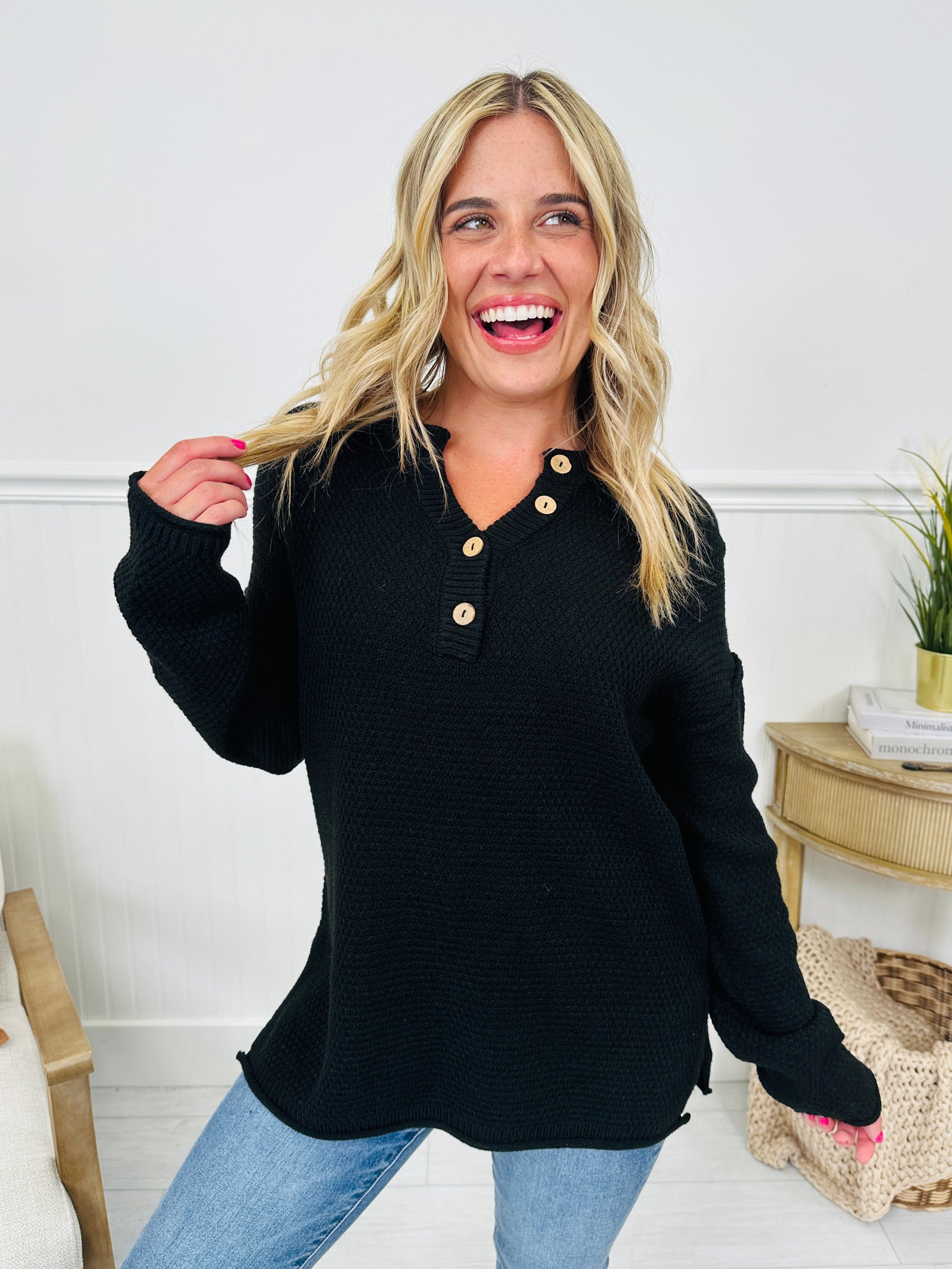 Reset Button Sweater- Multiple Colors! - Seldom Seen Styles