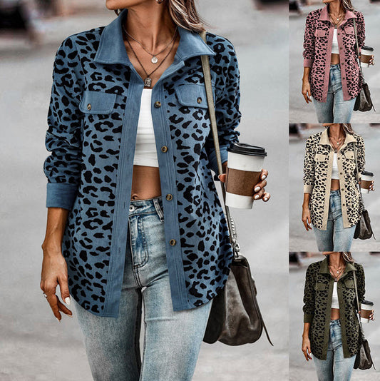 Womens Shacket Jacket Casual Leopard Print Cardigans Coat Oversized Button Down Long Sleeve Shirt 2024 Fashion Outfits - Seldom Seen Styles