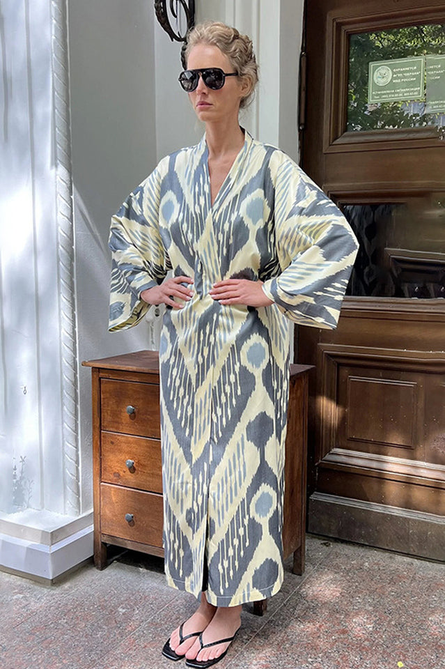 Brigitte One Of A Kind Ikat Maxi Kimono - Seldom Seen Styles