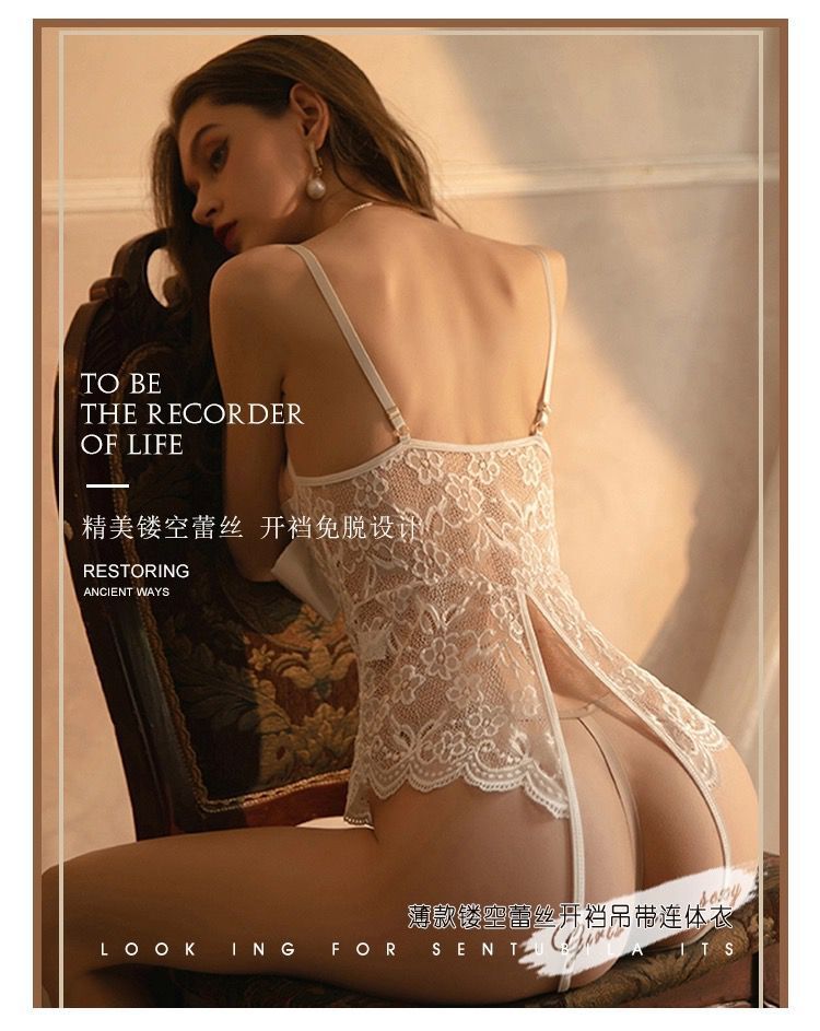 Sexy Lingerie Tight Small Chest Sexy Lace Temptation See-through No-take-off Pajamas Women Passion Set