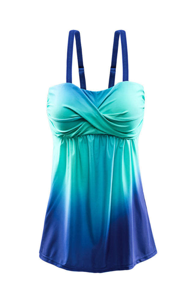 Gradient Color Tummy Control Tankini Set - Seldom Seen Styles