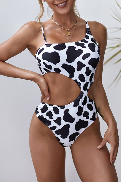 Tummy Control Cow Print Swimsuit - Seldom Seen Styles