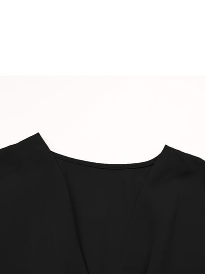 Green Batwing Sleeve Midi Dress Women V-Neck Twist Front A-Line Summer Beach Dress Elegan Wedding Guest Dress