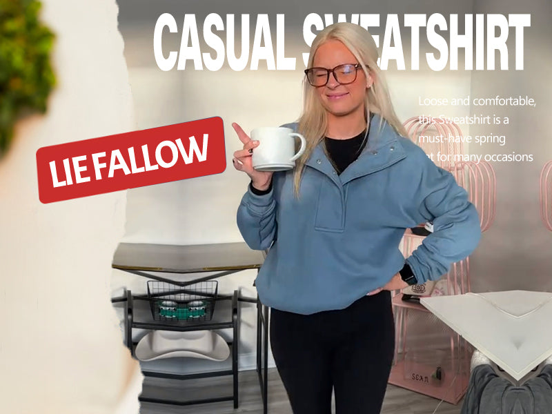 Sweatshirt for Women Oversized Casual Long Sleeve Button Henley Neck Pullover Tops Fashion Outfits Clothes