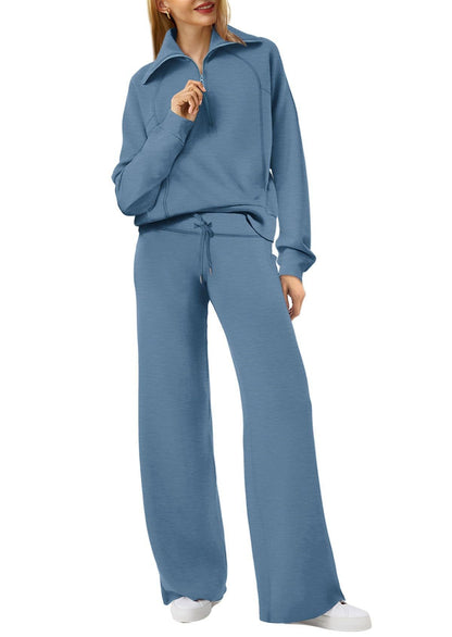Women 2 Piece Outfits Sweatsuit Oversized Sweatshirt Sweatpants Tracksuit Sweat Lounge Matching Set 2025 Fall Trendy Polyester Womenswear - Seldom Seen Styles