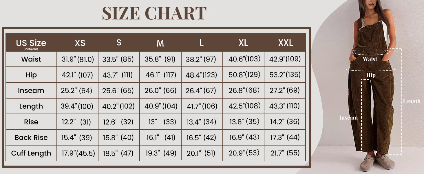 Corduroy Overalls for Women Barrel Wide Leg Bib Corduroy Pants Women Adjustable Romper Jumpsuit with Pockets - Seldom Seen Styles