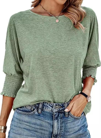 Women's 2025 Fashion Tops 3/4 Sleeve T-Shirts Cute Crewneck Basic Business Tees Blouses Casual Summer Wear Super Soft Breathable Fabric - Seldom Seen Styles