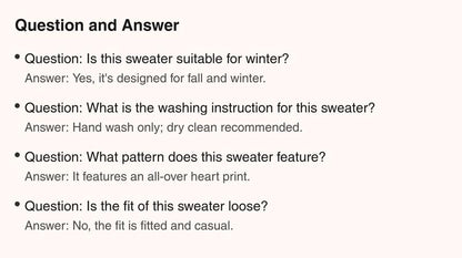 Women's All Over Heart Print Drop Shoulder Sweater, Casual Long Sleeve Round Neck Jumper for Fall & Winter, Fashion Ladies' Knitwear for Daily Wear - Seldom Seen Styles