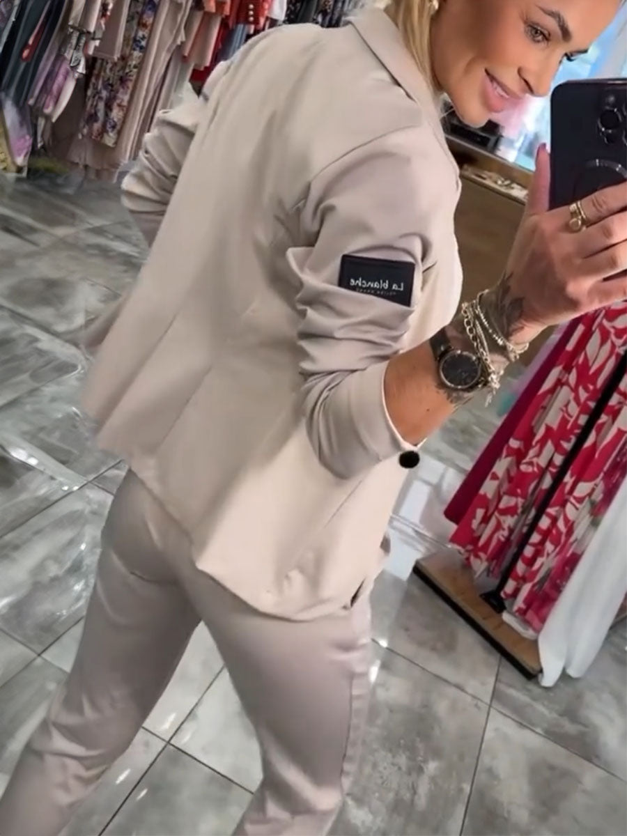 Casual Blazer Jogger Two Piece Set