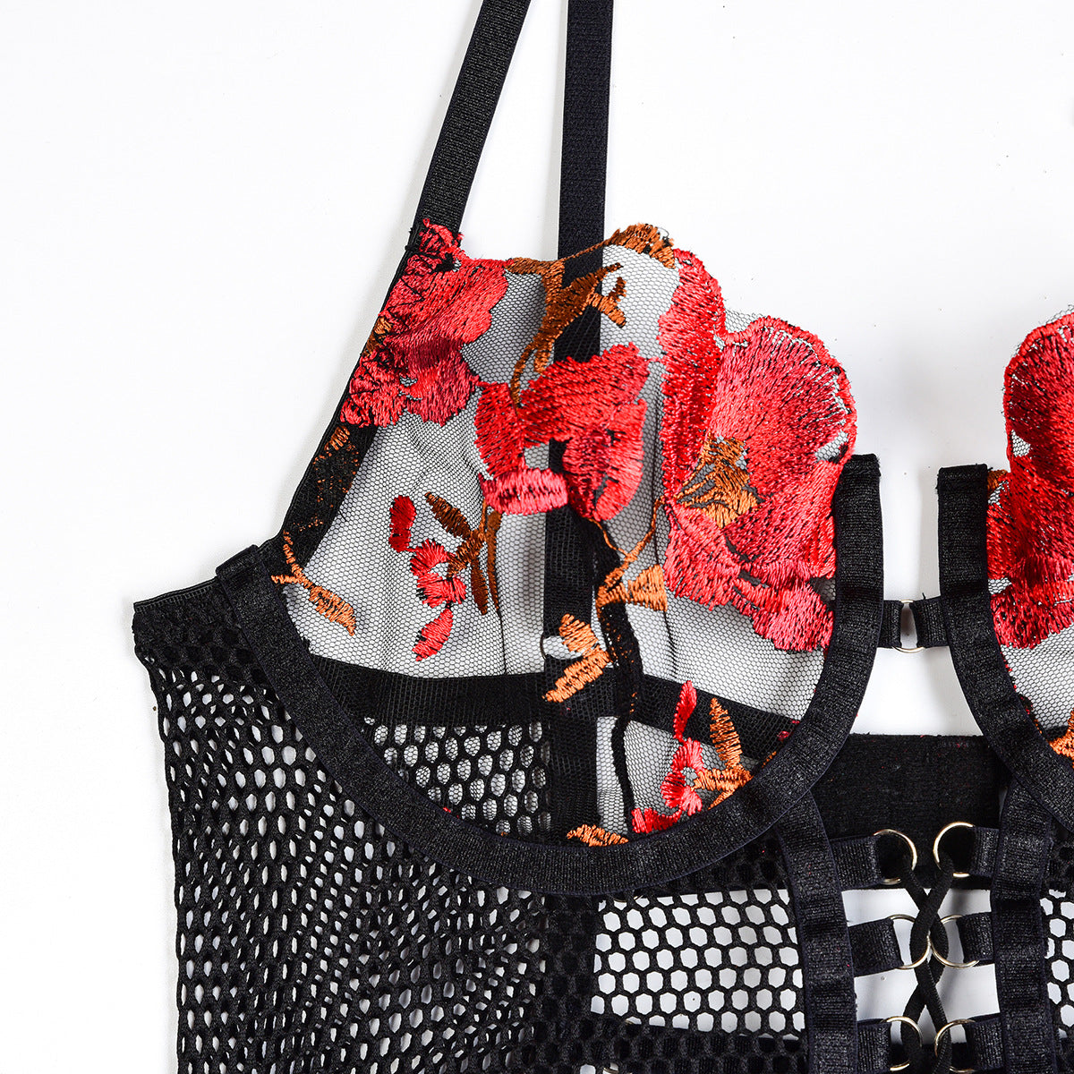 Women Sexy Lingerie Strap Lace Teddy Babydoll Sheer Bralette and Panty Set - Seldom Seen Styles