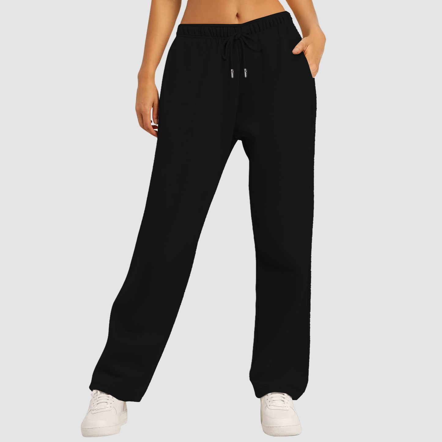 Women's Wide Leg Sweatpants Double Waisted Baggy Sweat Pants with Pockets - Seldom Seen Styles