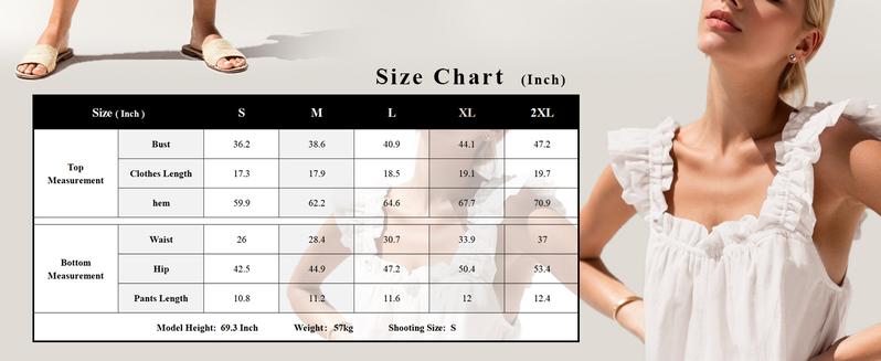 Womens Pajamas Set 2 Piece Ruffle Pj Soft Tank Top and Shorts Sleepwear Set Bridal Pajama for Women Set - Seldom Seen Styles