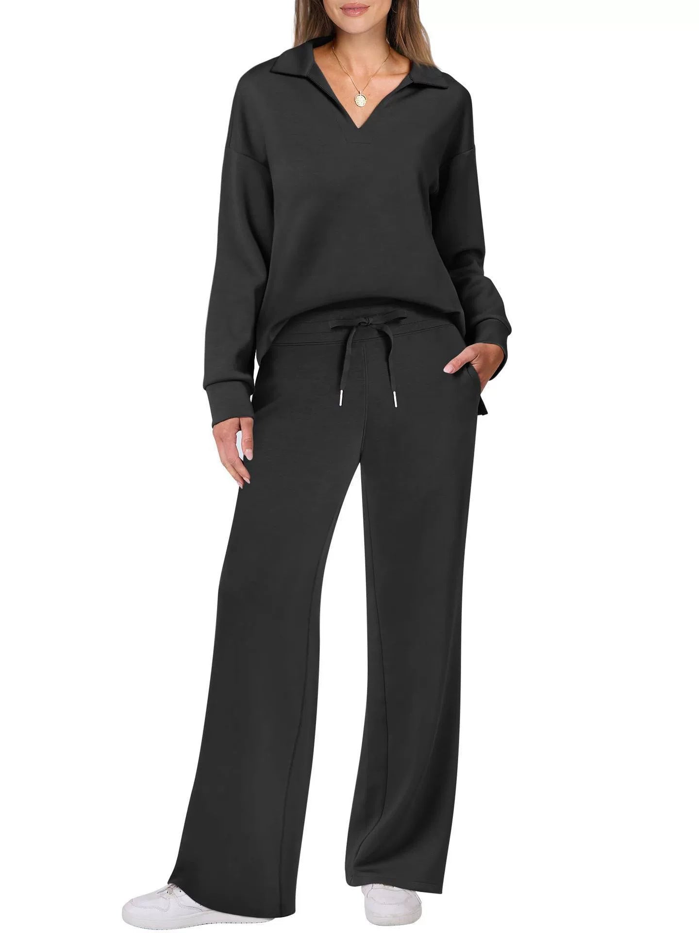 Apricot Black Two Piece Going Out Set – Women Basics, Chic Casual Wear for Everyday Style