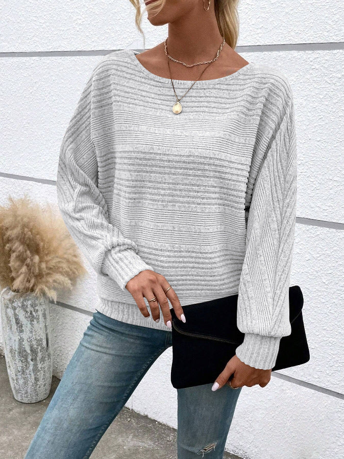 Soft pure color long sleeve sweater，Equipped with batwing sleeves，Suitable for women to wear - Seldom Seen Styles