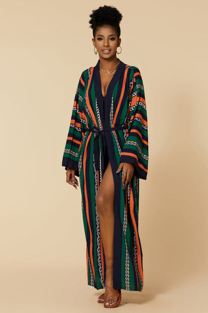 Print Belted Kimono Dress - Seldom Seen Styles