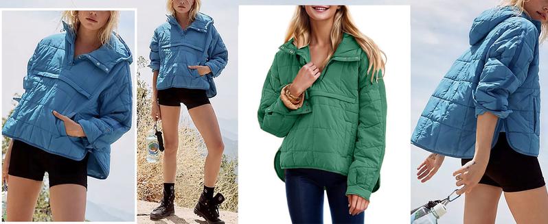 Womens Oversized Hooded Puffer Jacket Lightweight Pullover Hoodies Quilted Dolman Long Sleeve Warm Winter Coat - Seldom Seen Styles