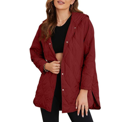 Puffer Jacket for Women,Lightweight Long Sleeve Button Hoodies Outerwear,Oversized Basic Casual Comfort Coats Tops,2025 Womenswear Fall Winter Outfits - Seldom Seen Styles