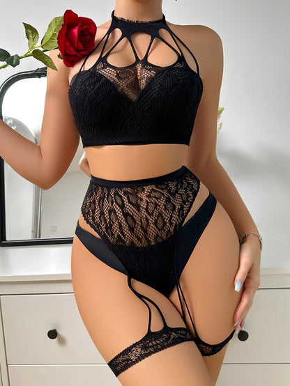 Sexy Lingerie Sexy One-piece Mesh Top Hot-selling Gradient Color Hollow Out See-through Passion