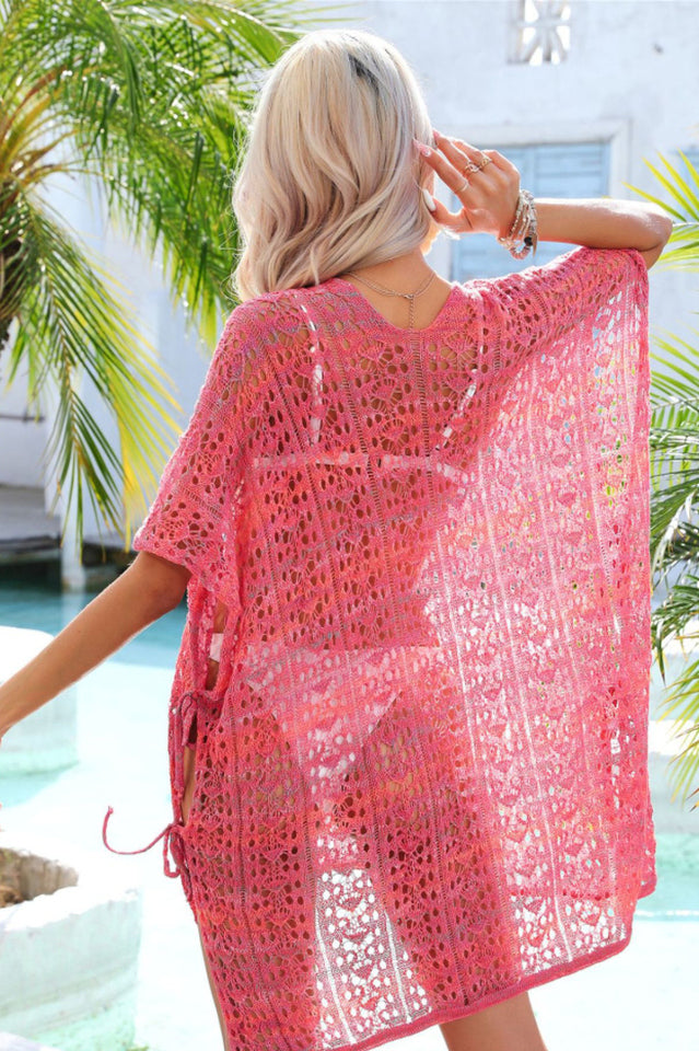 Side Slit Plunge Openwork Cover-Up - Seldom Seen Styles