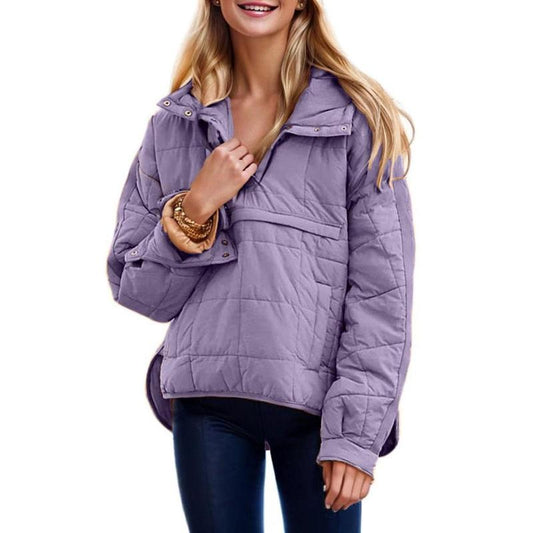 Womens Oversized Hooded Puffer Jacket Lightweight Pullover Hoodies Quilted Dolman Long Sleeve Warm Winter Coat - Seldom Seen Styles