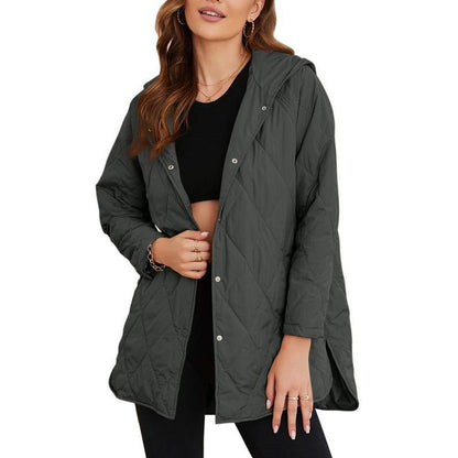 Puffer Jacket for Women,Lightweight Long Sleeve Button Hoodies Outerwear,Oversized Basic Casual Comfort Coats Tops,2025 Womenswear Fall Winter Outfits - Seldom Seen Styles
