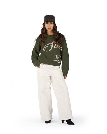 Echoes Knit Sweater Olive