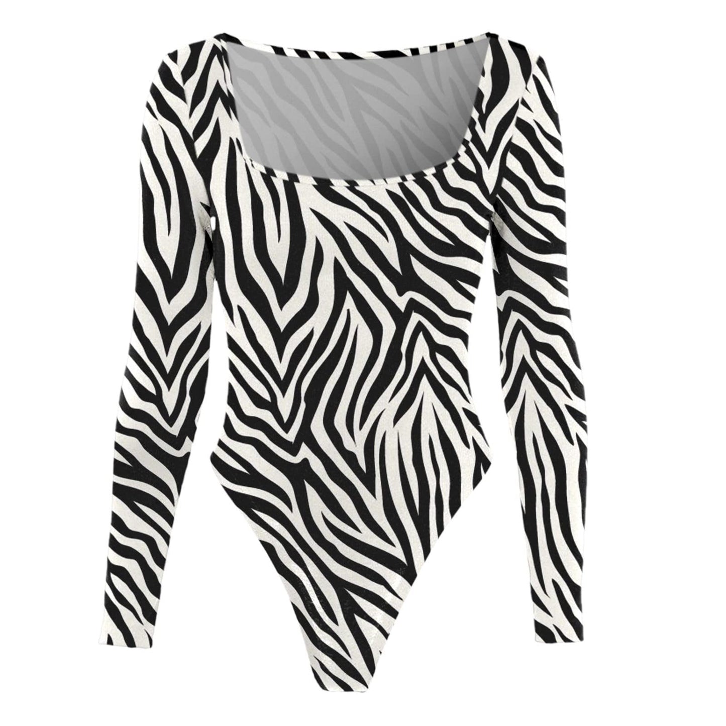 Women's Sexy Square Neck Bodysuit Long Sleeve Double Lined Shirt Tops