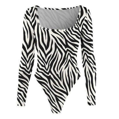 Women's Sexy Square Neck Bodysuit Long Sleeve Double Lined Shirt Tops