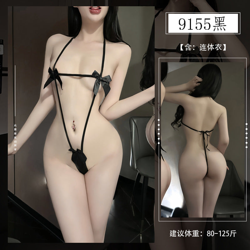 Sexy Lingerie Small Chest No-Removal Open Crotch Hollow Out Hot Uniform Temptation Sleepwear Passion One-Piece Set - Seldom Seen Styles