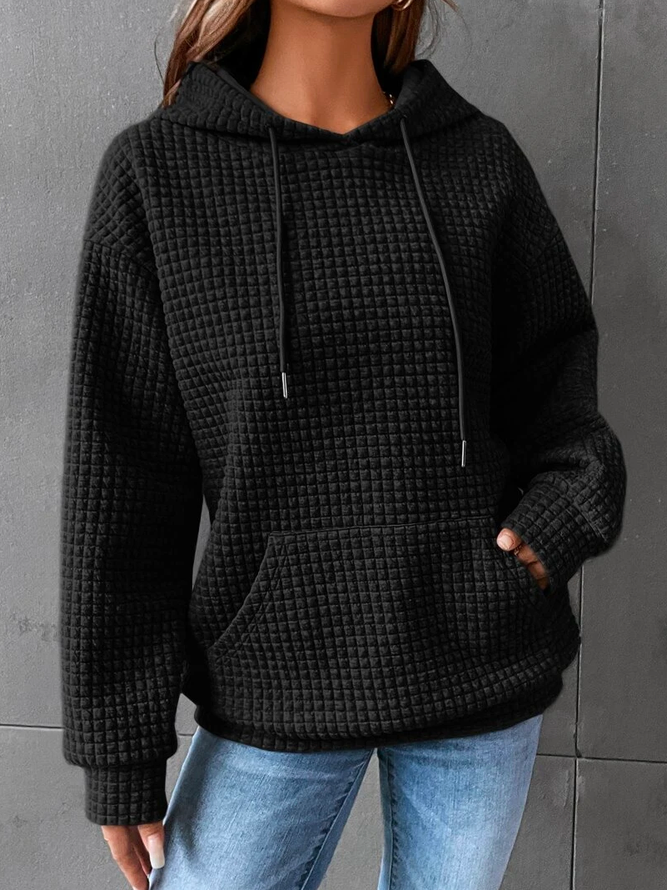 Plain Casual Hoodie Sweatshirt - Seldom Seen Styles