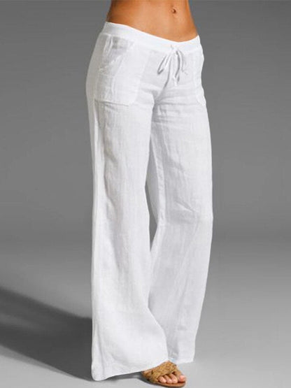 Ladies retro linen trousers casual elastic pants - Seldom Seen Styles