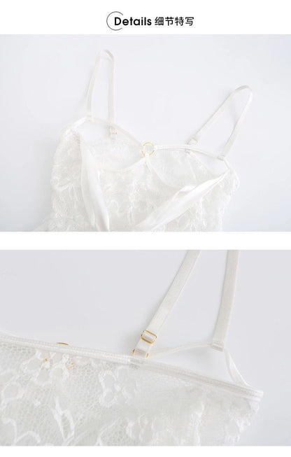 Sexy Lingerie Tight Small Chest Sexy Lace Temptation See-through No-take-off Pajamas Women Passion Set